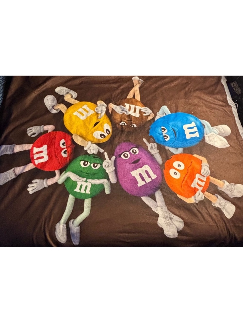 M&M's Plush Blanket with Colorful Character Design